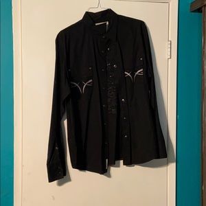 Black and silver design dress shirt